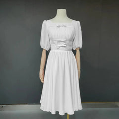 Chiffon Tea-Length Princess Wedding Dress