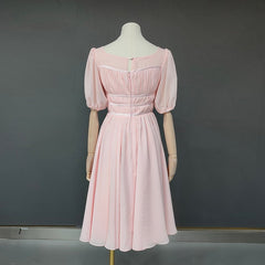 Chiffon Tea-Length Princess Wedding Dress