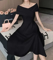 Classy Short Sleeve V-Neck Party Evening Dress