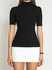 Contrast Patchwork Bodycon Mini Dress