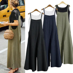 Cotton Linen Casual Loose Jumpsuit