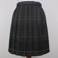 Skirt / Bow JK Carbon-Grey plaid uniform skirt