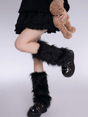 15-40cm Harajuku artificial fur leg warmers