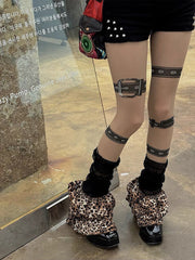 2000s Leopard leg warmers