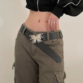 Aesthetic butterfly buckle belt