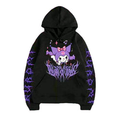 Alternative goth evil Kuromi hoodie