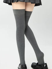 Anti-slip thigh-high cotton stockings for spring autumn