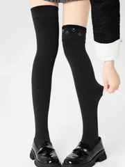 Anti-slip thigh-high cotton stockings for spring autumn