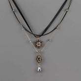 Baroque stars drops multilayer necklace