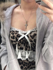 Beatrice leopard lace camisole