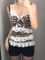 Beatrice leopard lace camisole