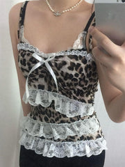 Beatrice leopard lace camisole