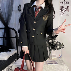 Black Suit JK vintage blazer uniform set