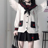 Black White Adorable ghost JK uniform set
