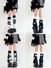 Black white y2k leg warmers