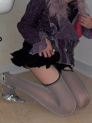 Bling suspender stockings tights