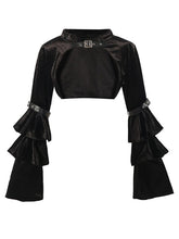 Buckle bolero with layered sleeves