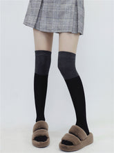 Autumn school black grey stockings c0138