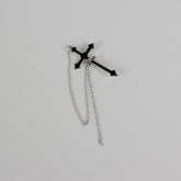 Dark cross earring