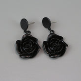 Dark elegant Camellia earrings