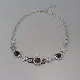 Glittering black heart necklace