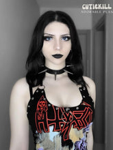Goth rivet halter cami top