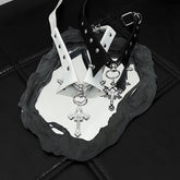 Gothic rivet cross choker