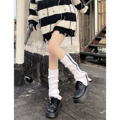 Punk lolita zipper leg warmer
