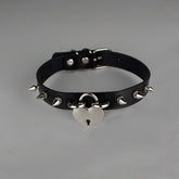 Hard core heart rivet choker