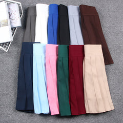 17 Colors smoothy elastic waist uniform skirt