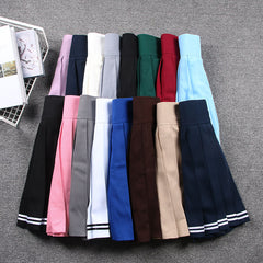 17 Colors smoothy elastic waist uniform skirt