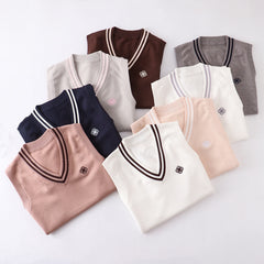 JK spring V-neck knit sweater vest