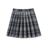 Black Grey JK vintage plaid uniform skirt