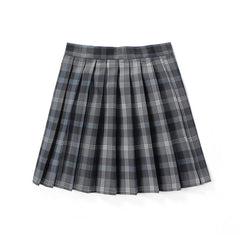 Black Grey JK vintage plaid uniform skirt