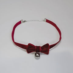 Lolita bow bell velvet choker