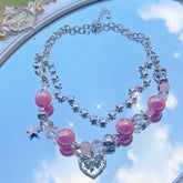 Pink candy heart necklace