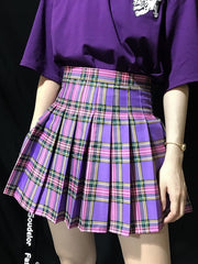 Back to Stock Plus size E-girl purple plaid skirt