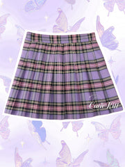 Back to Stock Plus size E-girl purple plaid skirt