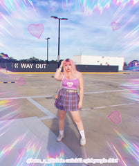 Back to Stock Plus size E-girl purple plaid skirt