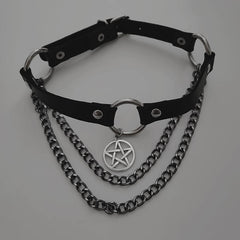 Rivet punk star choker
