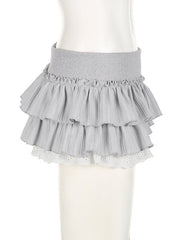 Ruffled layers mini skirt
