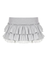 Ruffled layers mini skirt