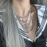 Stars spider web necklace