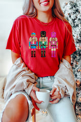Red Nutcracker Heat Transfer Printing Graphic Crewneck T Shirt