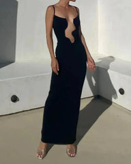 Deep V-Neck Maxi Dress