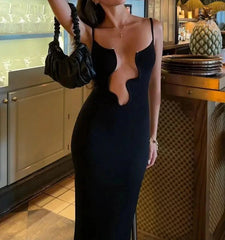 Deep V-Neck Maxi Dress