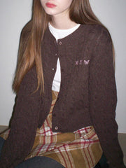 Pydshop 2024 Fashion Woman tops y2k style Vintage Cardigan Butterfly Embroidery Knit Sweater