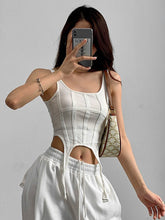 Pydshop Taruxy Y2k Croset Top Women Summer Fashion Vintage Irregular Rib Knitted Sleeveless Slim Cropped Tops Feminino Sexy Tank TopChristmas Gifts