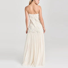 Elegant 3D Flower Long Dress