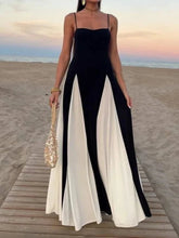 Elegant Black White Contrasting Fashion Dress